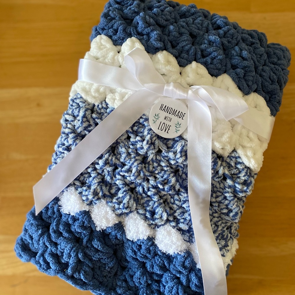 Handmade baby blanket.